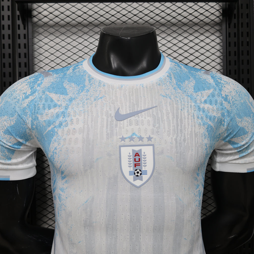 Uruguay White Celeste Frostfall Premium Jersey