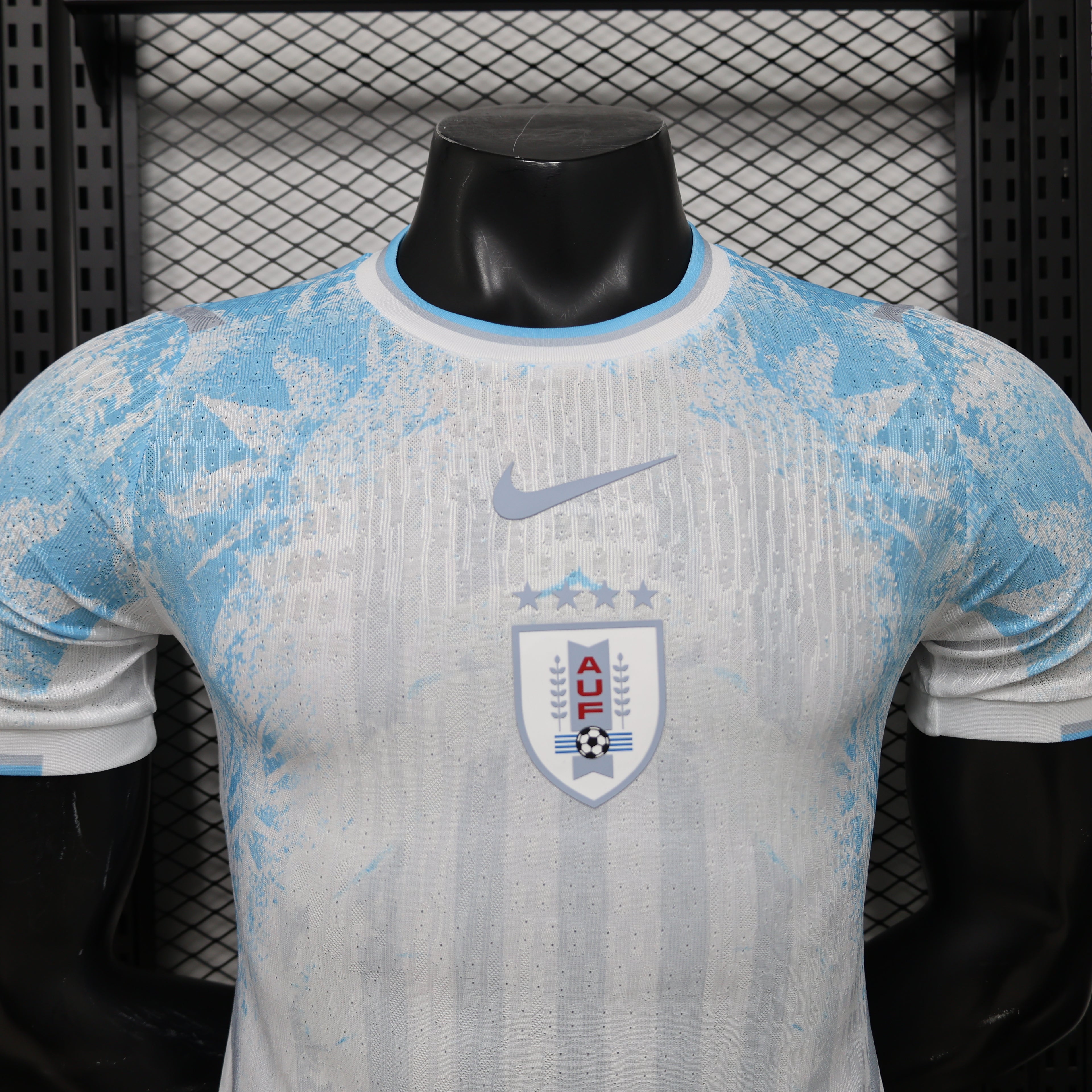 Uruguay White Celeste Frostfall Premium Jersey