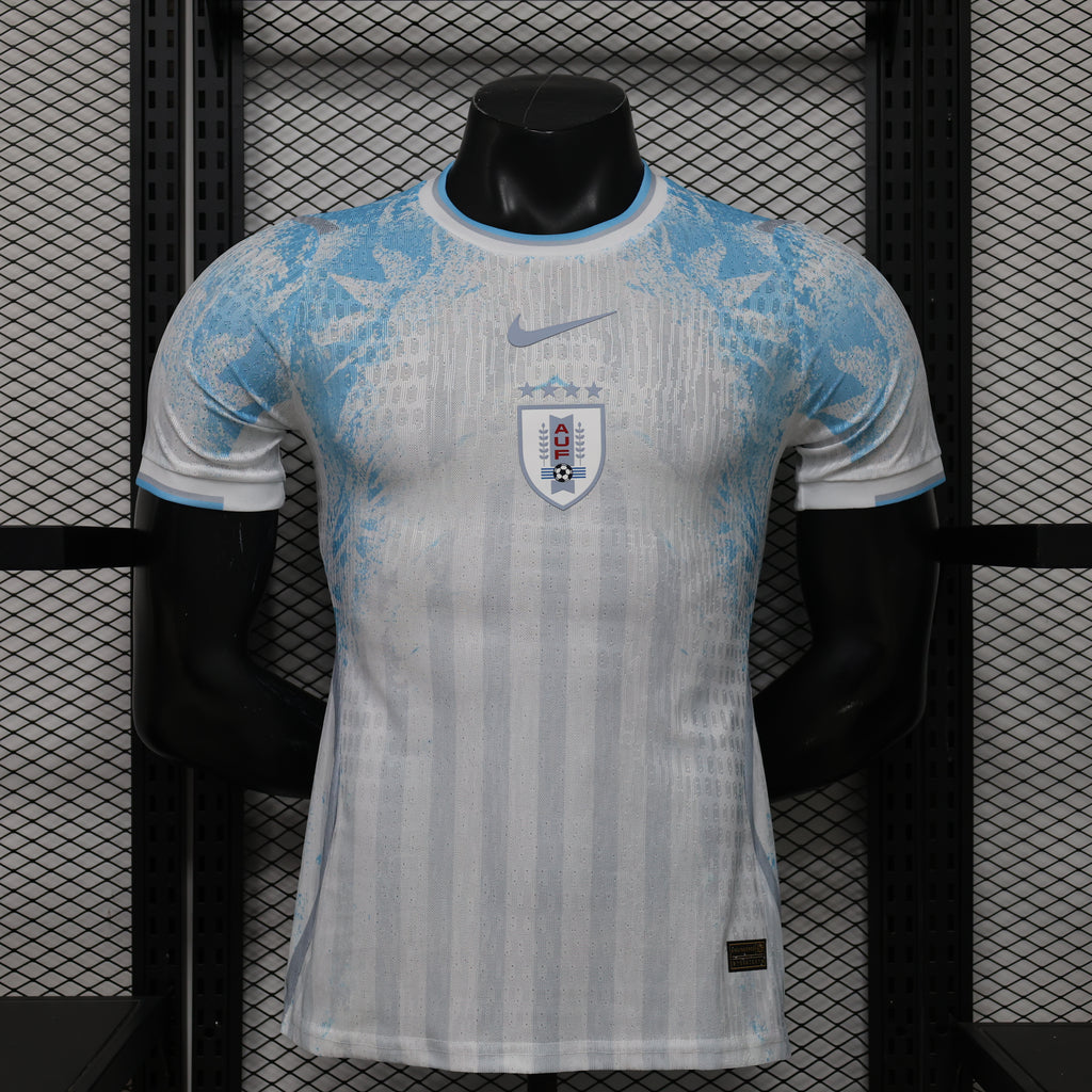 Uruguay White Celeste Frostfall Premium Jersey