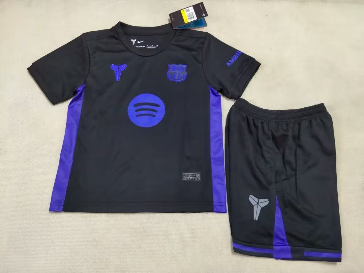 25-26 FC Barcelona  Home Kids Size - Black Special Premium Kit
