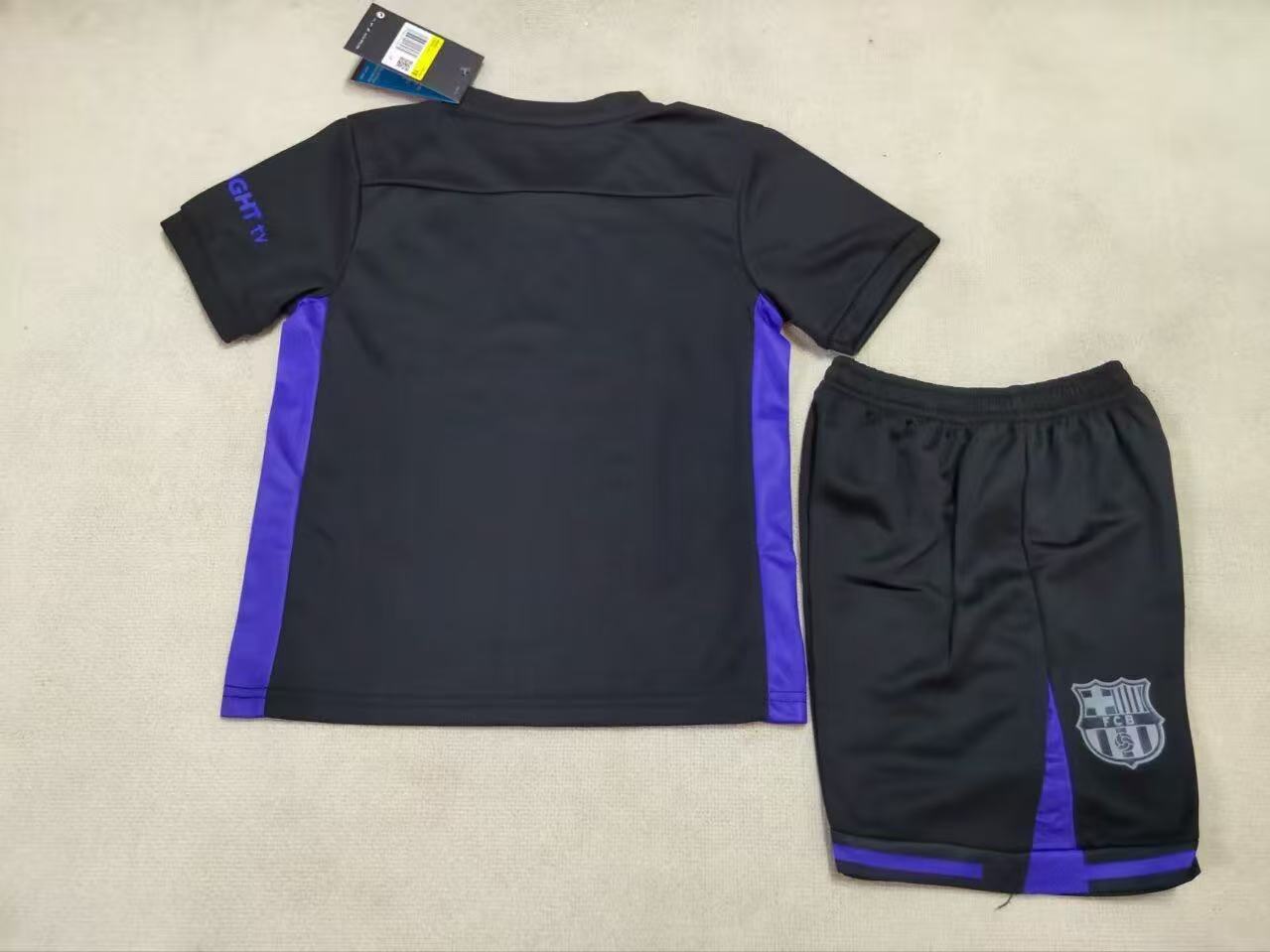 25-26 FC Barcelona  Home Kids Size - Black Special Premium Kit