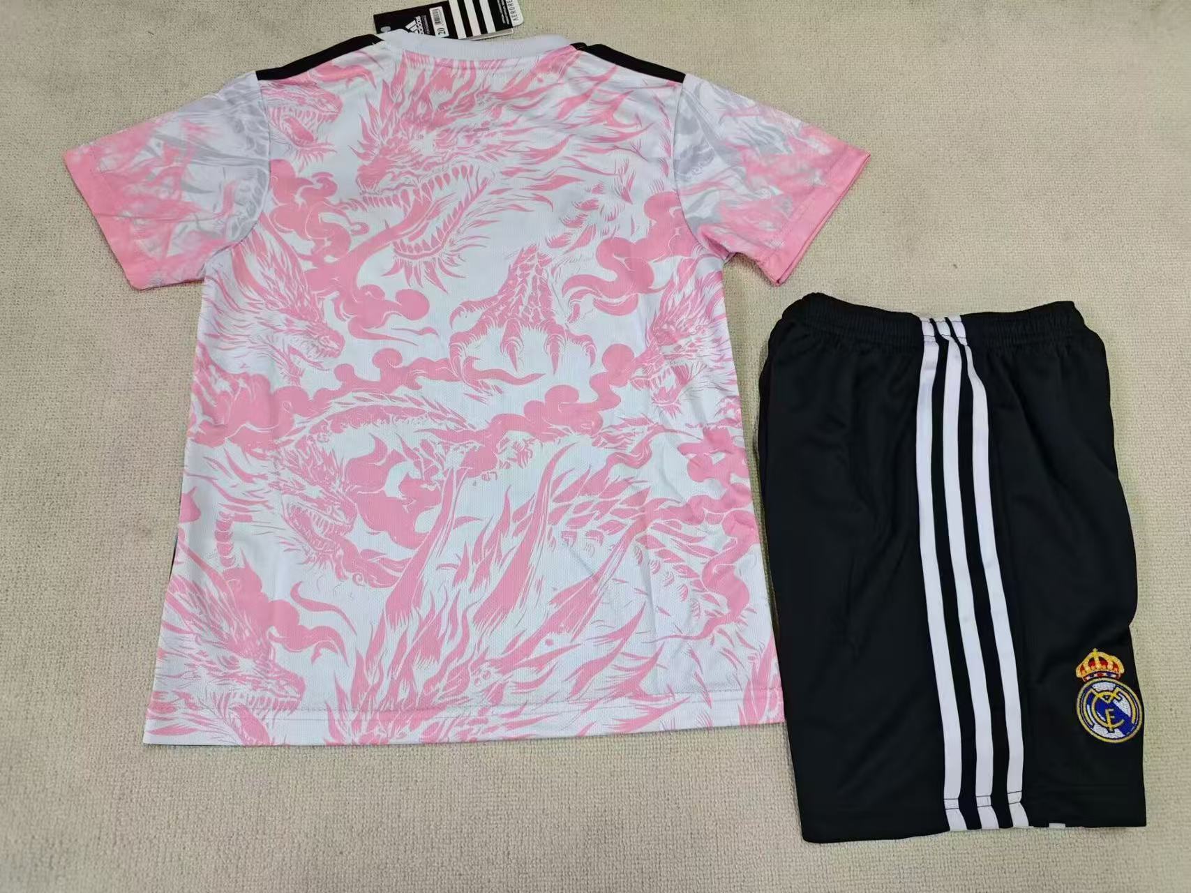 25-26 Real Madrid Pink Dragon Home Kids Size - Premium Kit
