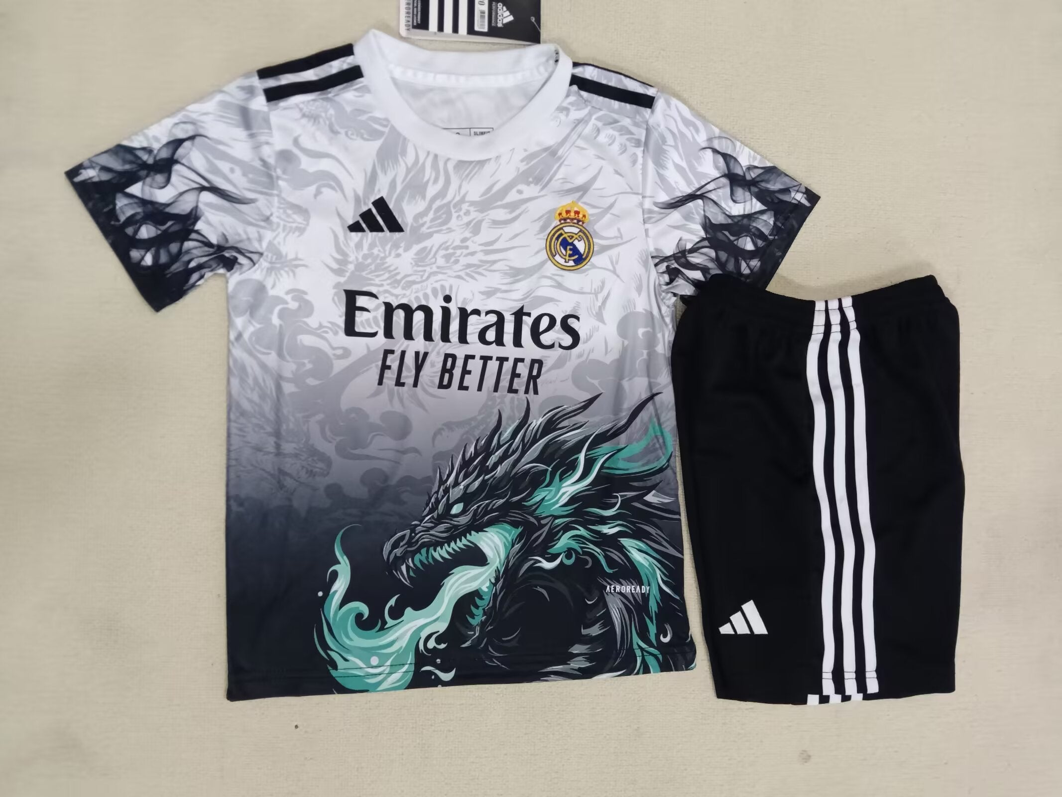 25-26 Real Madrid White Dragon Home Kids Size - Premium Kit