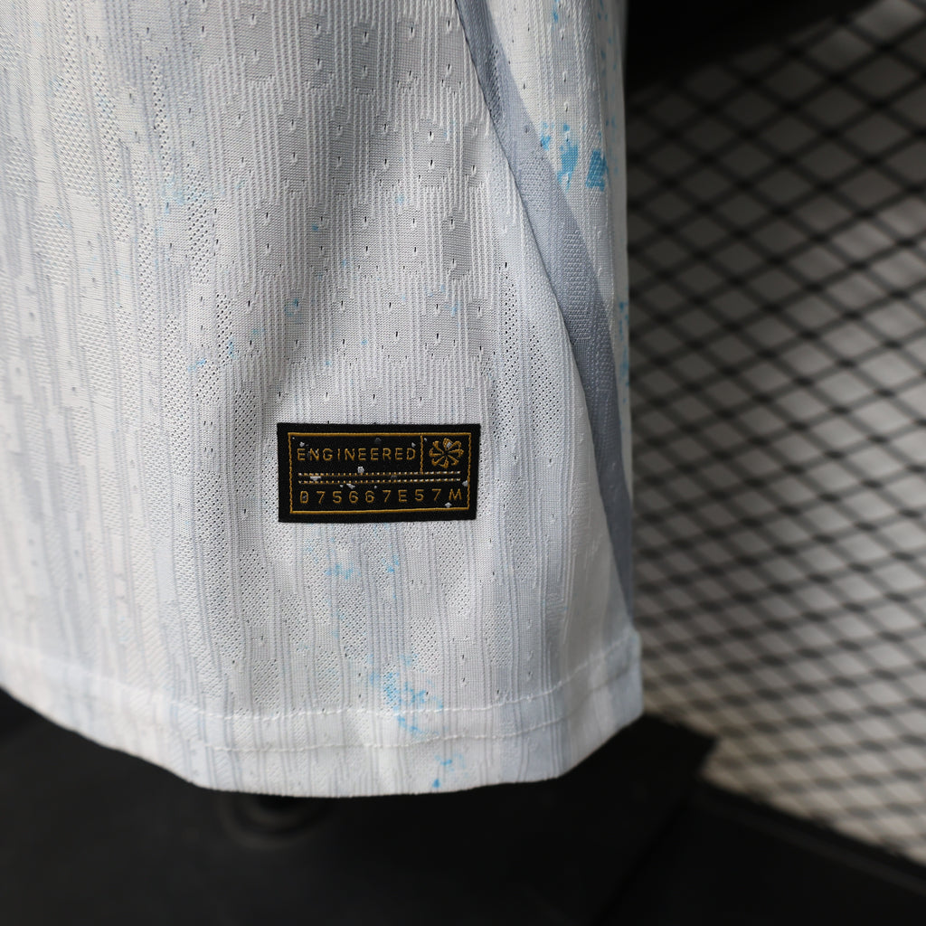 Uruguay White Celeste Frostfall Premium Jersey